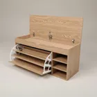 Boximo, Gradia, szafka na buty z siedziskiem i wysuwanymi półkami, 100-34-50 cm