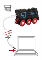 Brio World, Czarna lokomotywa z mini USB, zabawka drewniana