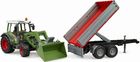 Bruder, Fendt Vario 211, traktor z ładowaczem i przyczepą, 1:16