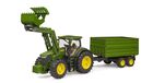 Bruder, Traktor John Deere 7R 350 z ładowaczem i przyczepą, 1:16