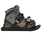 Buty narciarskie, krótkie narty, czarne