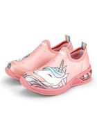 Buty sportowe dziewczęce, slip on, różowe, świecąca podeszwa, Bibi Shoes