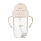 Canpol babies, kubek niekapek, z rurką i odważnikiem, kremowy, 270 ml