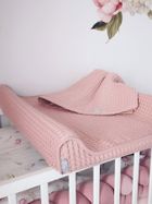 Ceba Baby, Waffle Line, kocyk dziecięcy, Silver Pink, 90-90 cm