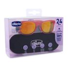 Chicco, okulary przeciwsłoneczne z etui, lustrzane, czerwone, 24m+