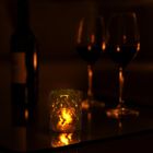 Christmas Decoration, mini lampa dekoracyjna LED, bursztynowa, 6 cm