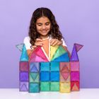 Connetix, Glitter Castle Pack, Brokatowy zamek, klocki magnetyczne, 48 elementów