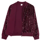 Cool Club, Bluza bomberka dziewczęca, rozpinana, welurowa, bordowa