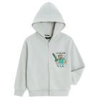 Cool Club, Bluza chłopięca z kapturem, rozpinana, szara, Minecraft