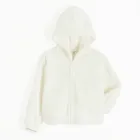 Cool Club, Bluza dziewczęca z kapturem, rozpinana, biała