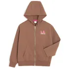 Cool Club, Bluza dziewczęca z kapturem, rozpinana, brązowa