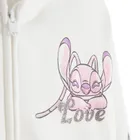 Cool Club, Bluza dziewczęca z kapturem, rozpinana, crop top, biała, Lilo i Stitch