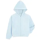 Cool Club, Bluza dziewczęca z kapturem, rozpinana, welurowa, niebieska