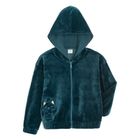 Cool Club, Bluza dziewczęca z kapturem, rozpinana, welurowa, turkusowa