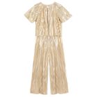 Cool Club, Kombinezon dziewczęcy z krótkim rękawem, złoty