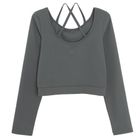 Cool Club, Komplet dziewczęcy, Bluzka z długim rękawem, crop top, Spódnica tenisowa z szortami, szary