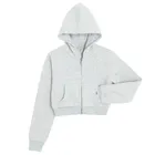 Cool Club, Krótka bluza dziewczęca z kapturem, rozpinana, szara