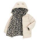 Cool Club, Kurtka dziewczęca z kapturem, dwustronna, ocieplana, beżowa