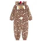 Cool Club, Piżama jednoczęściowa dziewczęca z kapturem, ocieplana, brązowa