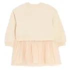 Cool Club, Sukienka dziewczęca z długim rękawem, beżowa, Kicia Kocia
