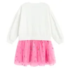 Cool Club, Sukienka dziewczęca z długim rękawem, biało-różowa
