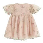 Cool Club, Sukienka dziewczęca z krótkim rękawem, beżowa