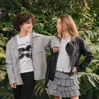 Cool Club, Sweter dziewczęcy, rozpinany, prążkowany, biały