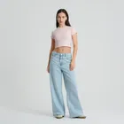 Crop top prążkowany z domieszką modalu NOWEAR
