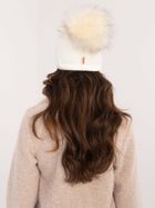 Czapka damska, ecru, Rue Paris