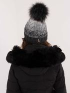 Czapka damska z wełną, szara, Rue Paris