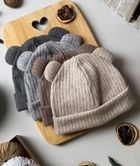 Czapka dziecięca, sweterkowa, beżowa, Iltom