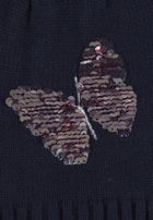 Czapka dziewczęca, granatowa, cekiny, Tom Tailor