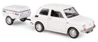 Daffi, Niewiadów, Fiat 126p z krótką przyczepką, pojazd, model metalowy, 1:43, biały