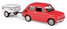 Daffi, Niewiadów, Fiat 126p z krótką przyczepką, pojazd, model metalowy, 1:43, czerwony