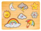 Daffi, układanka drewniana z rączką, pogoda, 8 elementów