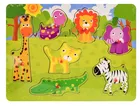 Daffi, układanka drewniana z rączką, safari, 7 elementów