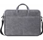 Defender, Solid Leather, torba na laptopa 15,6", szara