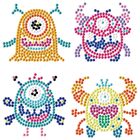 Diamond Dotz by number, diamentowa mozaika, Tiny monsters 2 obrazki