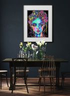 Diamond Dotz, diamentowa mozaika, flokowana, Neon girl