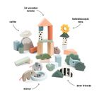 Done By Deer, Deer Friends, klocki drewniane, 34 szt.