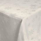 Douceur D'intérieur, Flocons, żakardowy obrus świąteczny, 140-240 cm
