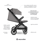 Easywalker, Jackey XL, samoskładający się wózek spacerowy z kołami XL, Marble Grey