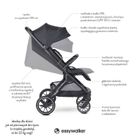 Easywalker, Jackey2 XL, przestronny, samoskładający się wózek spacerowy z kołami XL, Midnight Black