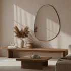 Edaxo, Asym, lustro dekoracyjne, wiszące, 75-55 cm