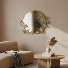 Edaxo, Sol, lustro ścienne z ozdobną ramą, okrągłe, 50 cm