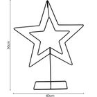 Edelman, Mica, gwiazda dekoracyjna, stojak metalowa, czarna, 50 cm