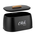 Elitehoff, chlebak, pojemnik stalowy na pieczywo, czarny, e-6324