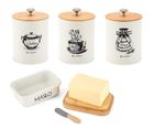 Elitehoff, zestaw pojemników kuchennych i maselniczka, 3 szt., E-6058