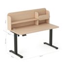 Entelo, Axio, biurko elektryczne regulowane z nadstawką, rozmiar 3-4, 100-65 cm, brzoza