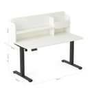 Entelo, Axio, biurko elektryczne regulowane z nadstawką, rozmiar 5-6, 100-65 cm, biały